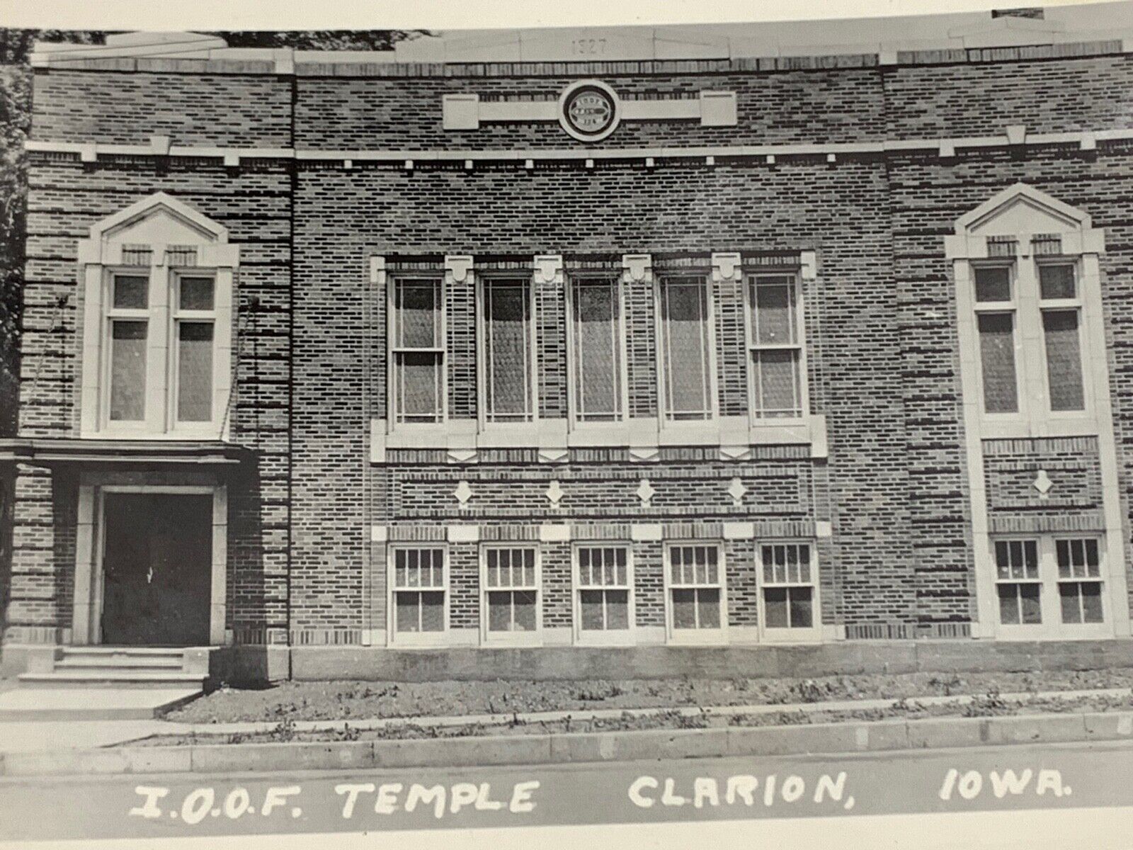 (Kg) RPPC Photo Postcard Photograph I.O.O.F. Temple Clarion Iowa Odd Fellows 
