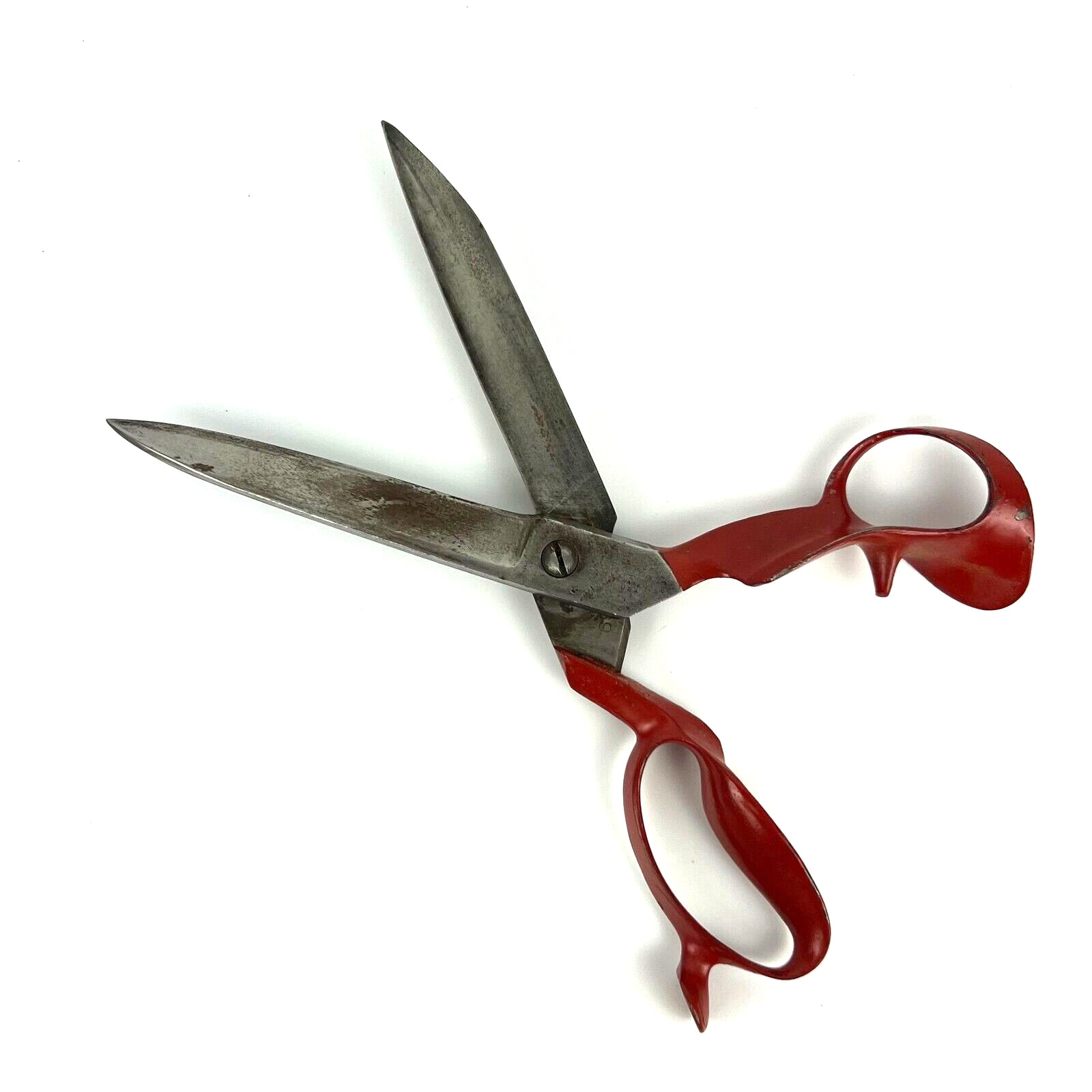 Vintage R. Heinisch Tailor's Shears Large Textile Scissors 12 inch Red Handle