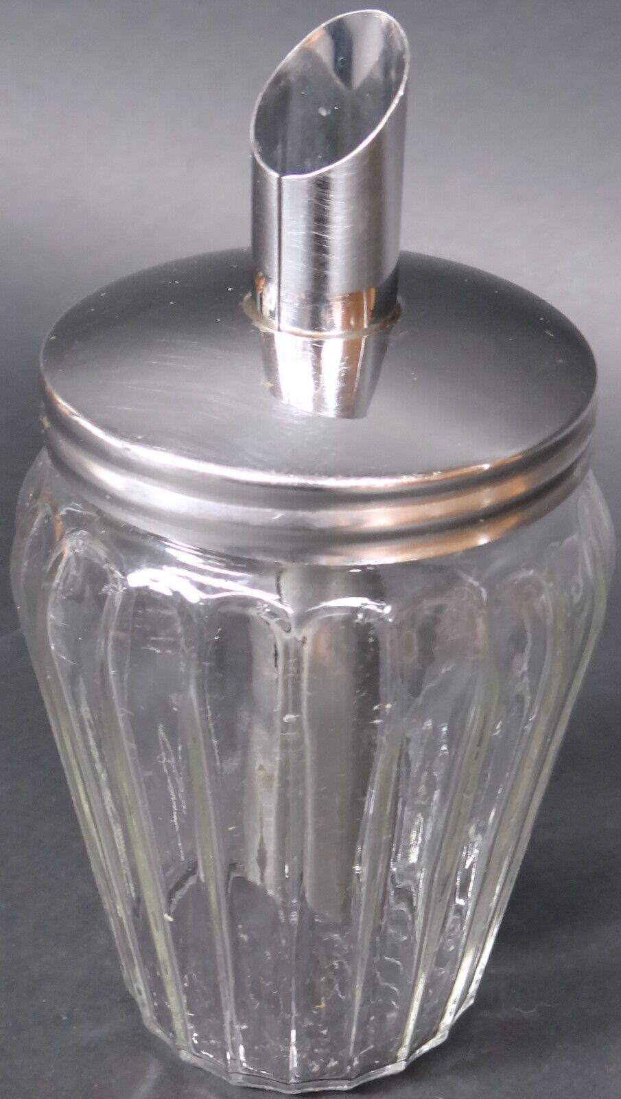 Sugar Shaker Bowl Helly Kelly Glass Rostfrei Stainless Steel Tube Retro Parmesan