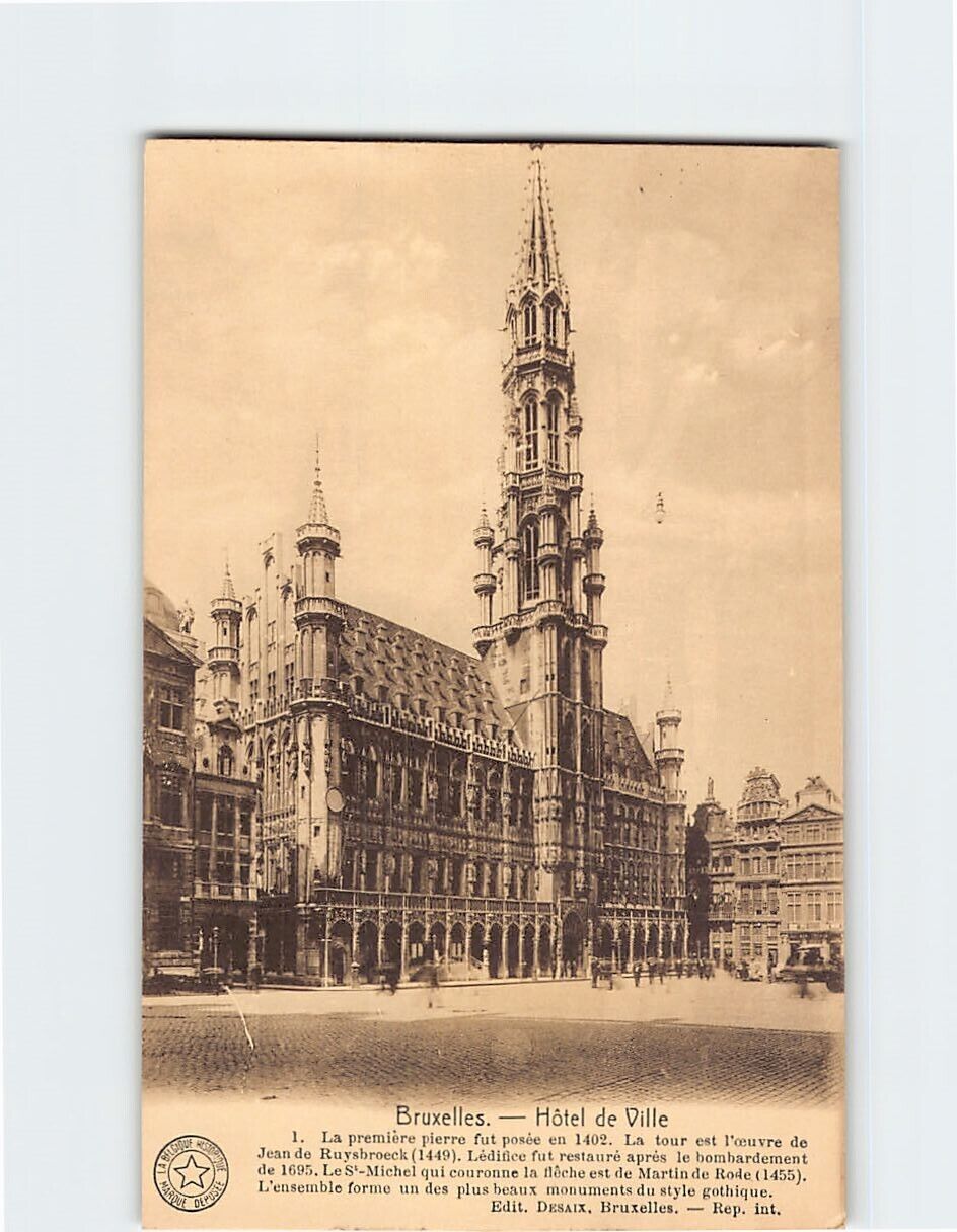 Postcard Hotel de Ville Brussels Belgium