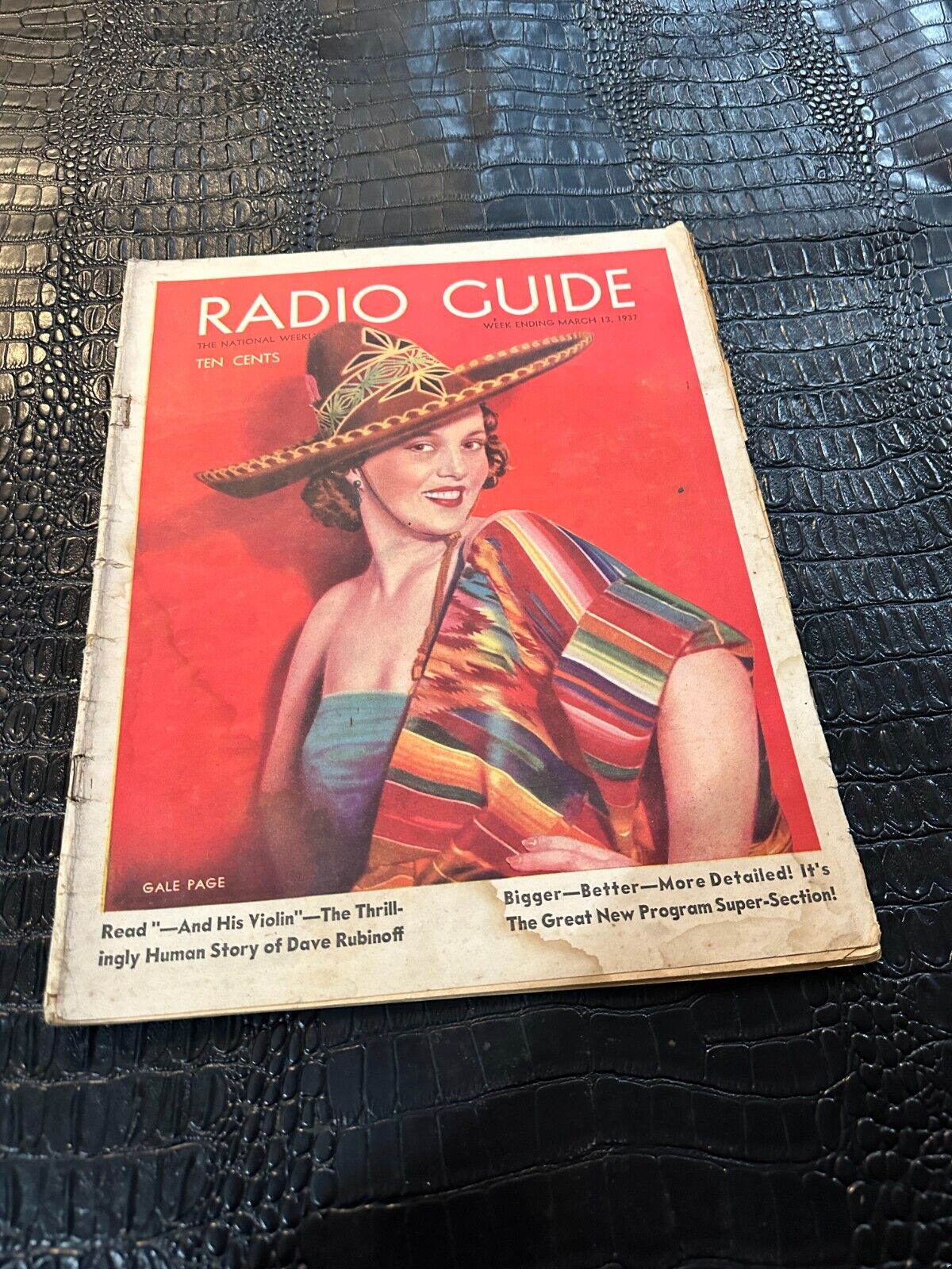 MARCH 13  1937 RADIO GUIDE vintage magazine - Gale Page