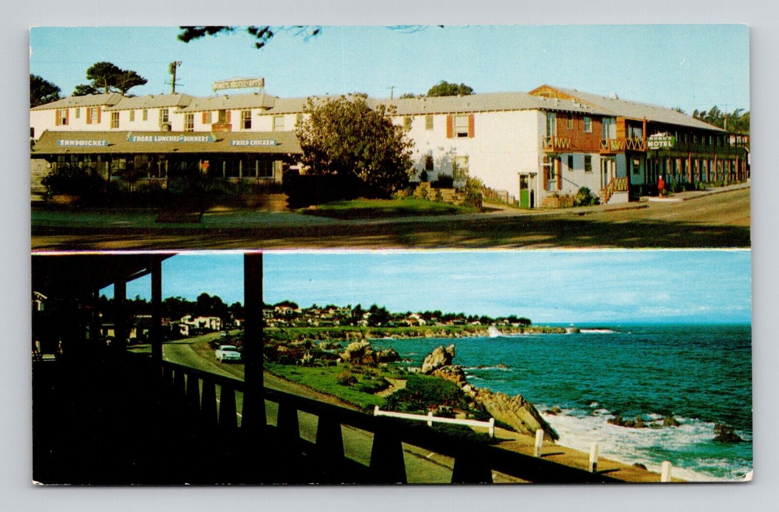 Postcard Borg\'s Motel in Pacific Grove California CA, Vintage O1