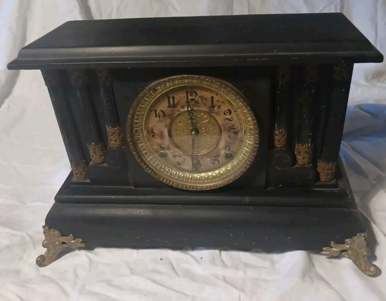 Antique W. M. L. Gilbert 3 Pillar Mantle Clock 1896 *not working*