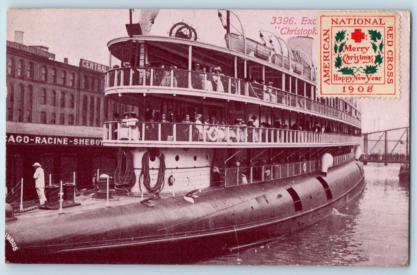 Minneapolis Minnesota MN Postcard Christopher Columbus Whaleback Steamer c1912