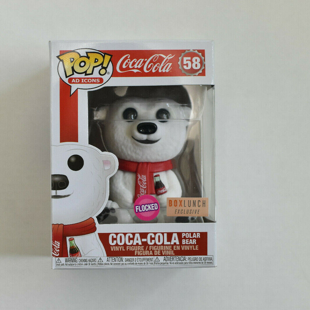 Funko Pop! Coca Cola Polar Bear Flocked Boxlunch Exclusive Coca-Cola 58 ...