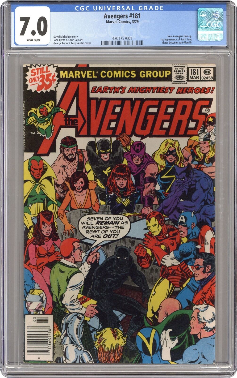 Avengers #181 CGC 7.0 1979 4201757001 1st app. Scott Lang