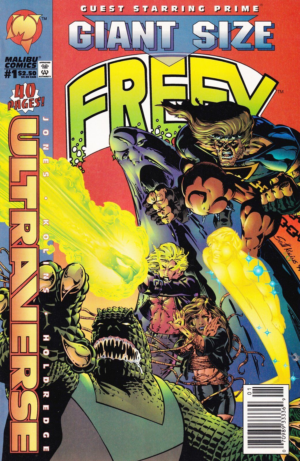 Giant Size Freex #1 Newsstand Cover Malibu Comics