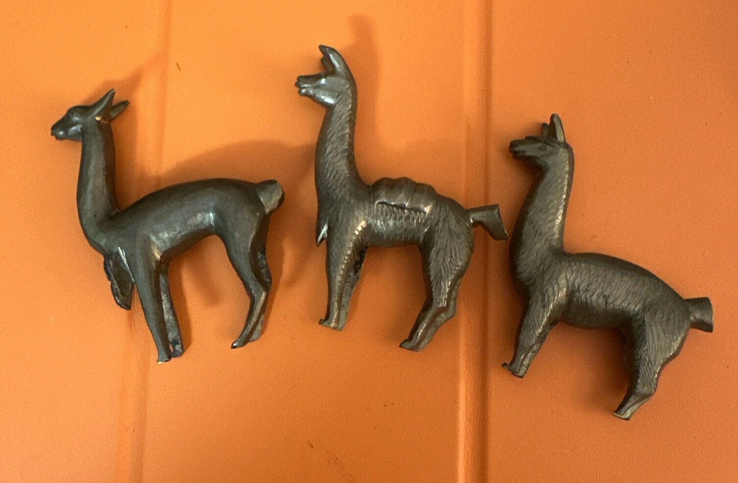 Vintage SOLID BRASS Llama STATUES Collectable Figurines