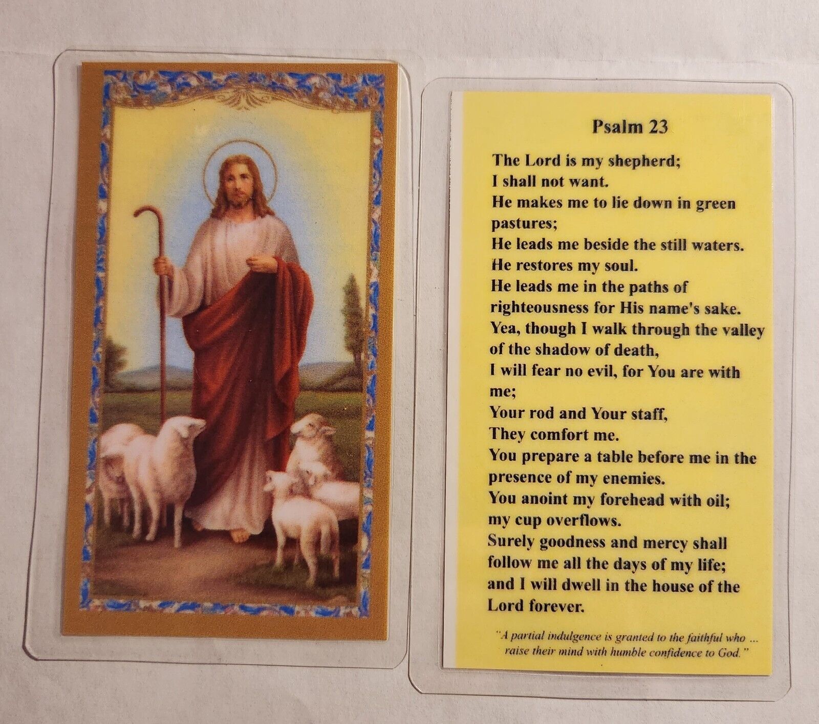 Psalm 23 - Laminated  Holy Cards