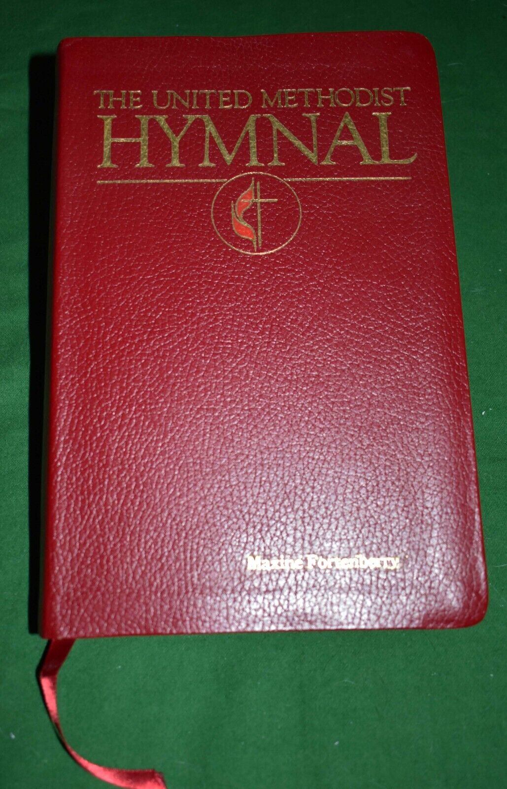 1989 UNITED METHODIST HYMNAL Flexible RED Binding PERFECT GOLD  EDGES Nice Used