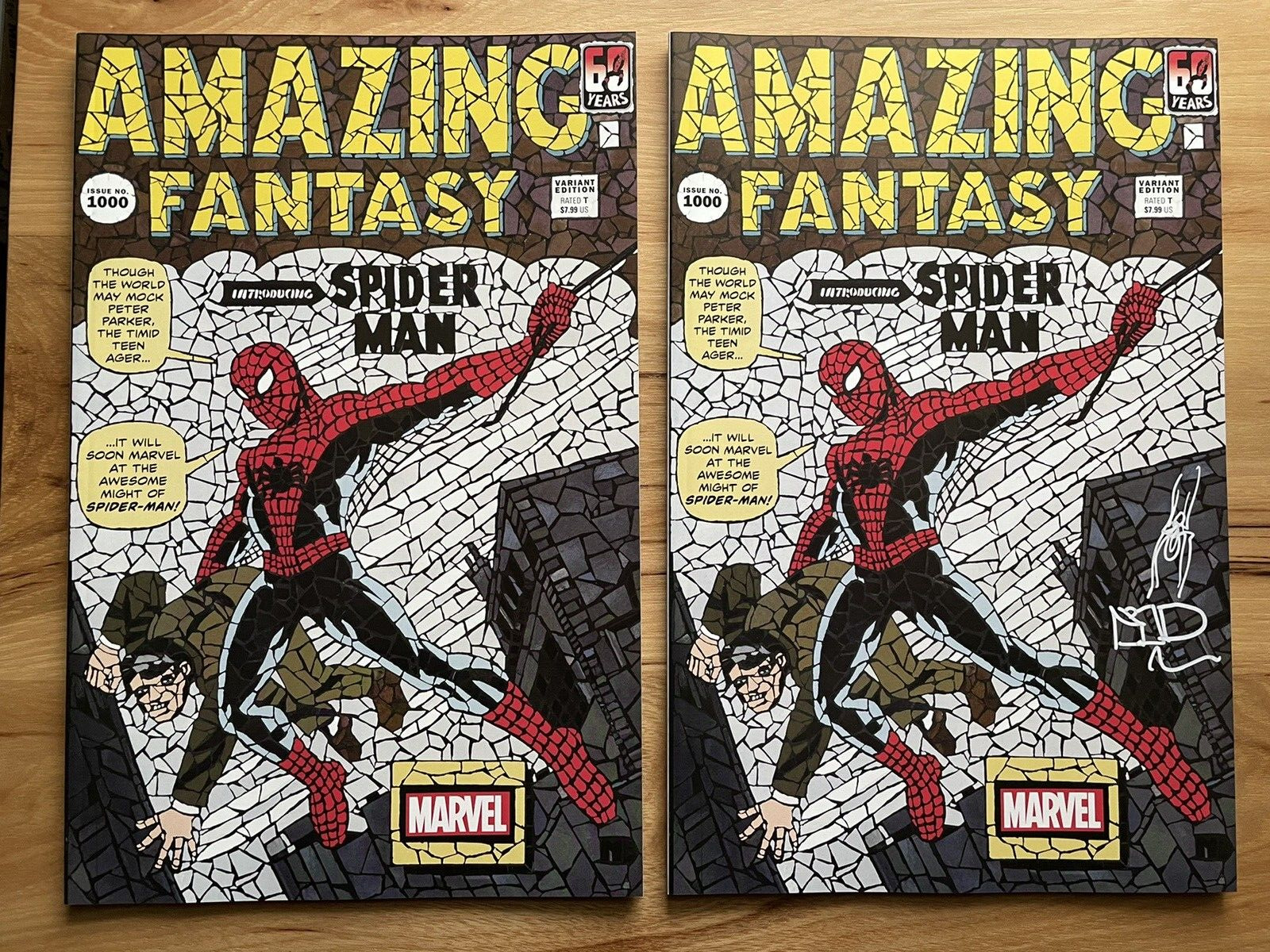 Amazing Fantasy #15 Shattered variant (Amazing Fantasy 1000) Signed 2 copies