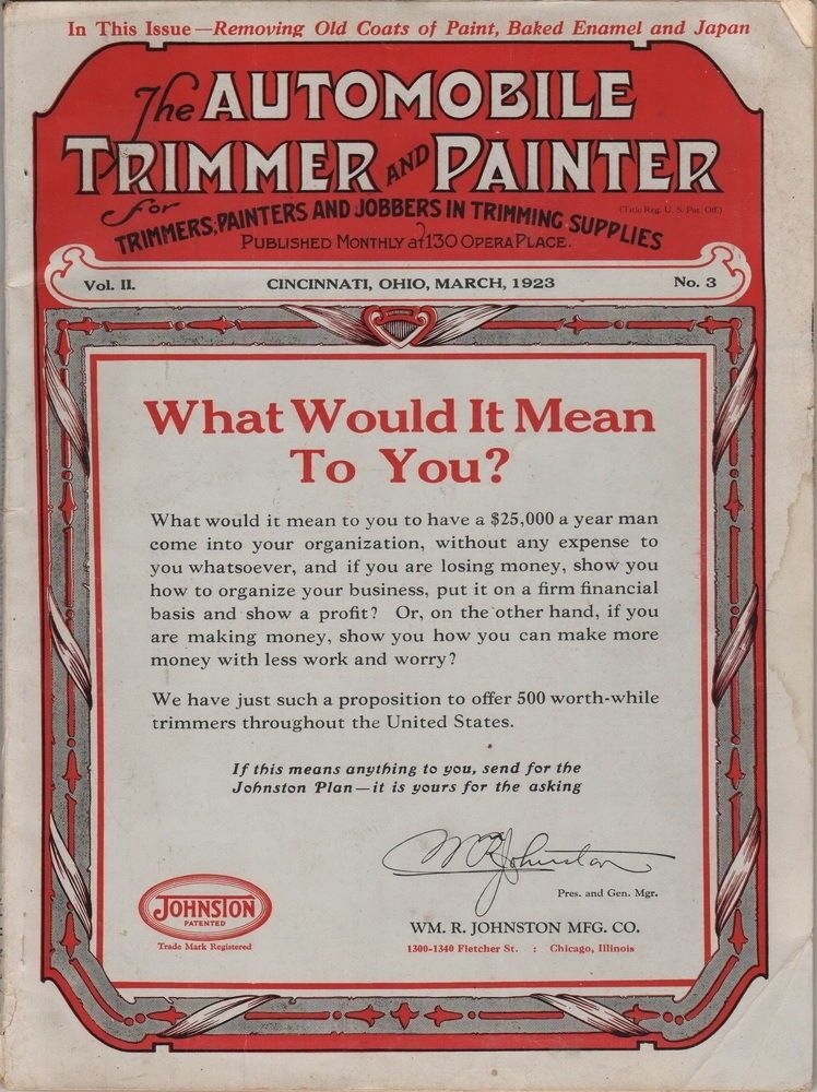 The Automobile Trimmer And Painter March 1923, vintage automobile magazine