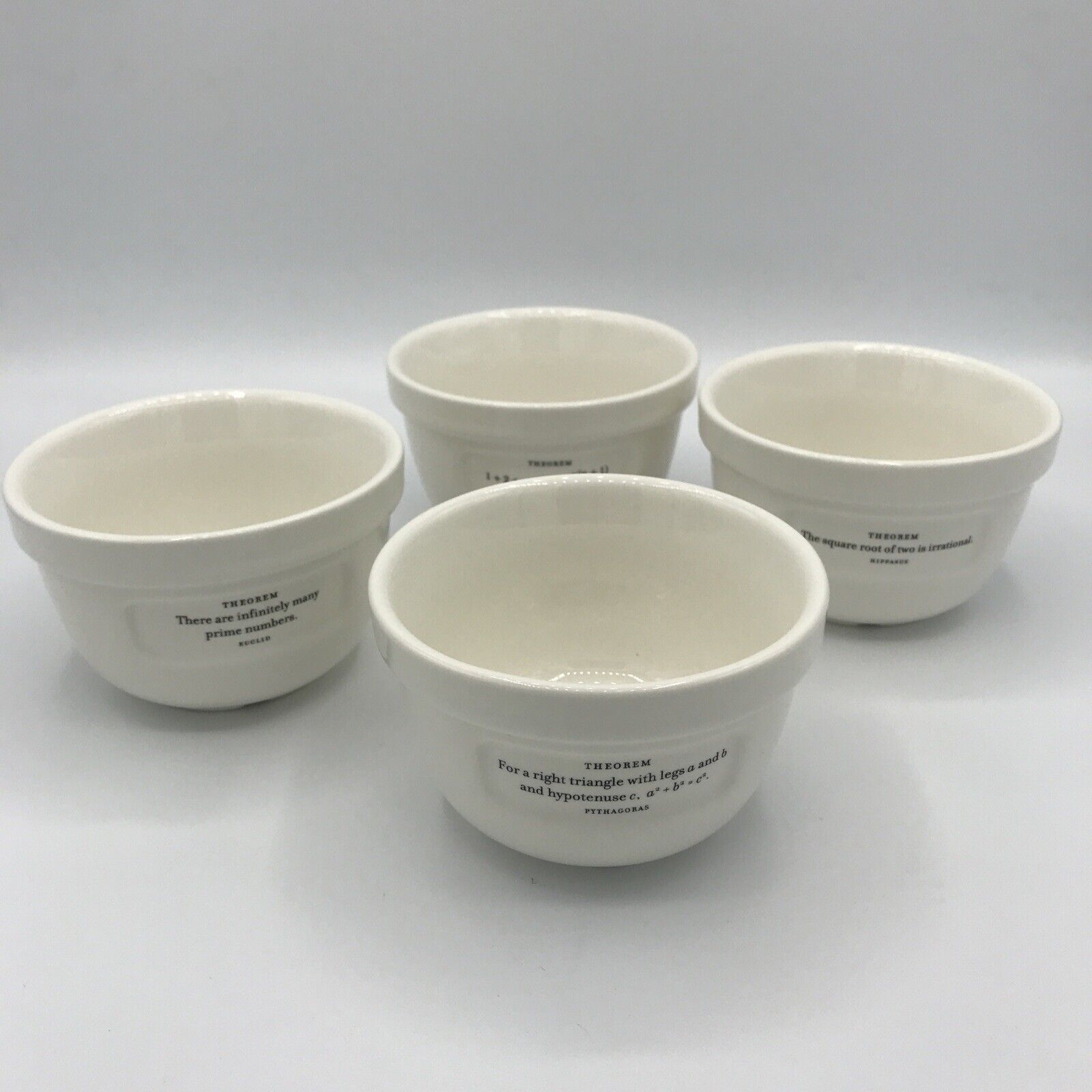 The Unemployed Philosophers Guild Porcelain Bowls.  Set Of 4 Each Is Different.