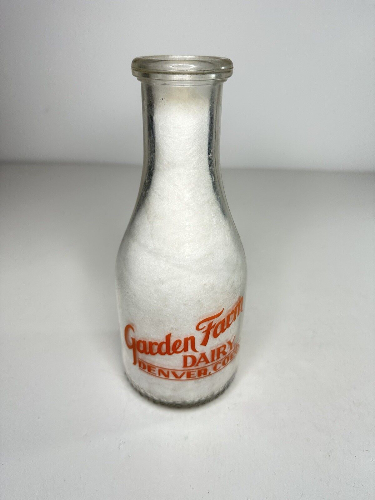 Vintage Garden Farm Dairy Milk Bottle Denver,CO One Quart