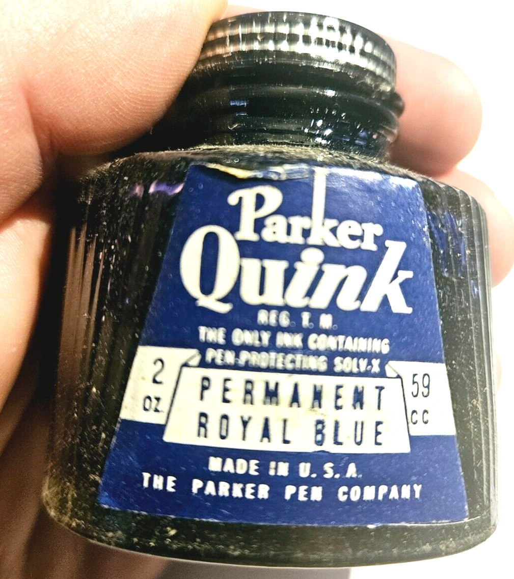 Parker QUINK New old stock Permanent Royal Blue Ink with Solv-X in box