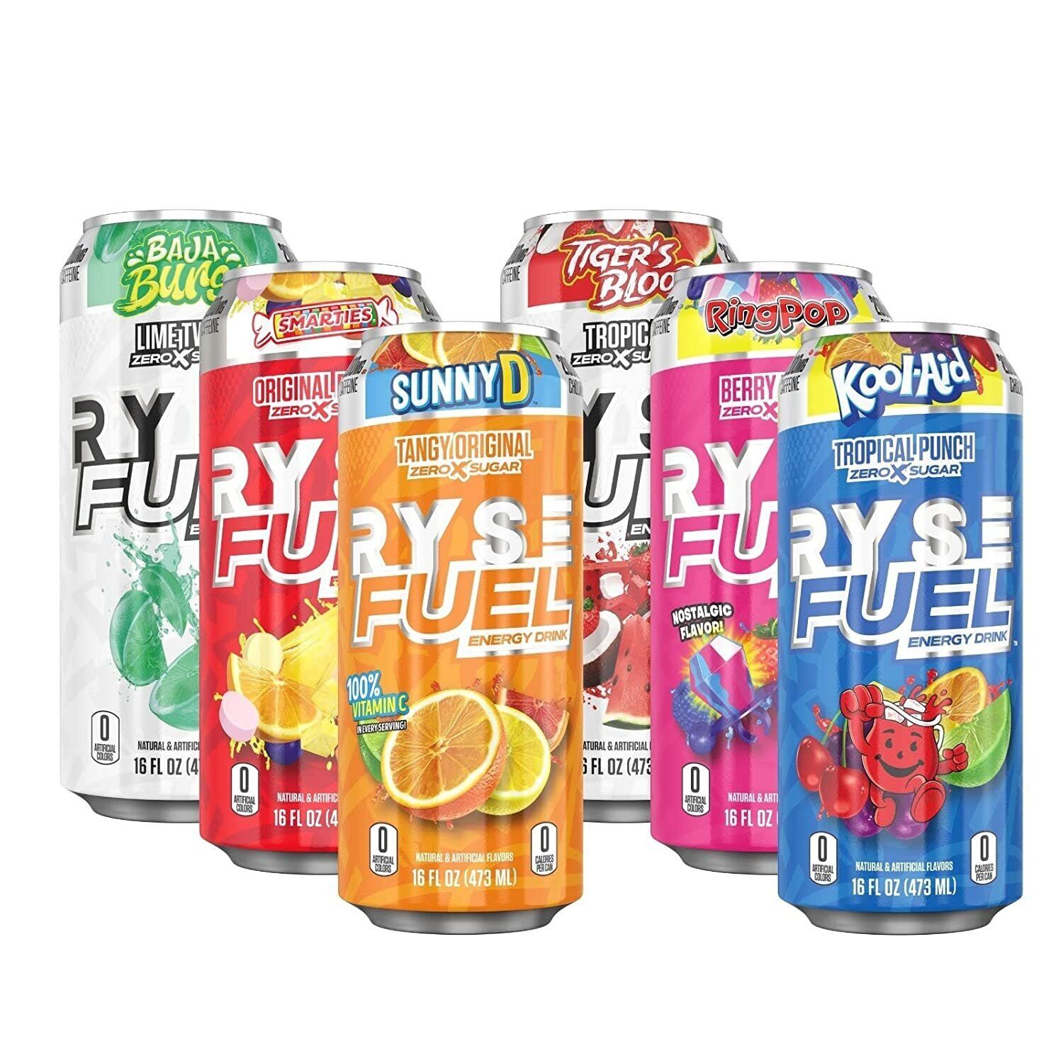 RYSE Fuel Energy Drink | 0 Sugars | 0 Calories | 16 oz Cans | 12 Pack