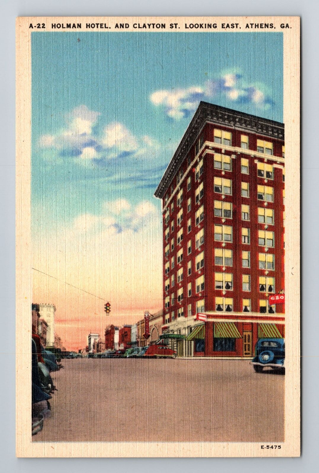 Athens GA-Georgia, Holman Hotel, Advertising, Antique, Vintage Souvenir Postcard