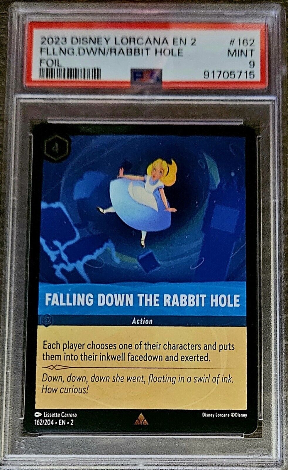 2023 Falling Down The Rabbit Hole Disney Lorcana EN 2 Foil PSA 9 MINT