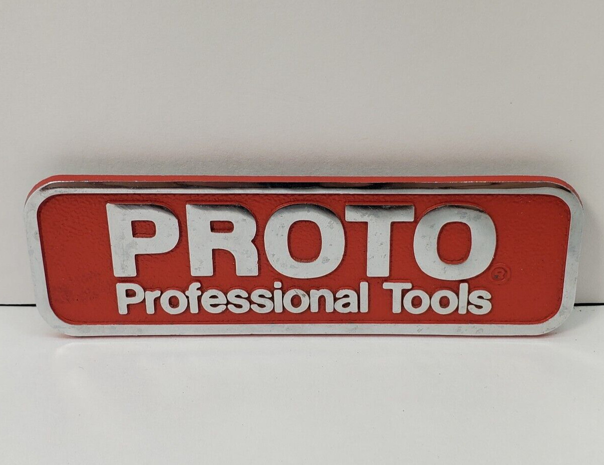 Vintage Proto Professional Tools Name Badge Plate For USA Tool Box Chest Cabinet