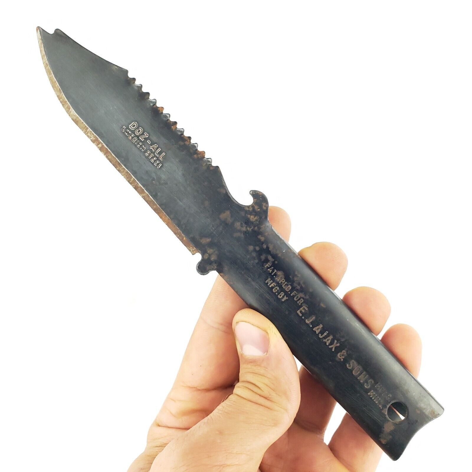 Rare 1950s E J AJAX & SONS DOZ-ALL Swedish Steel Survival Knife