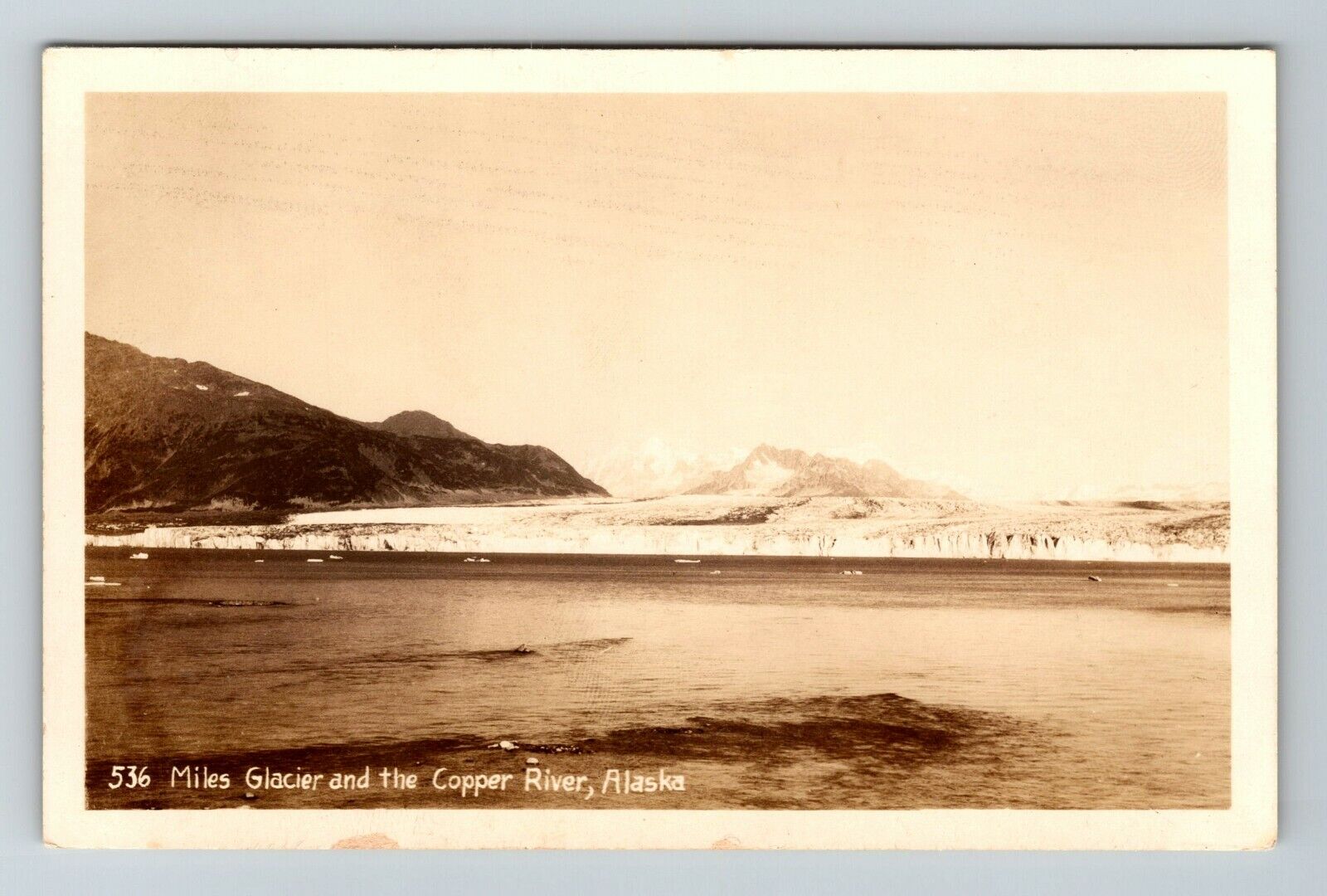 RPPC-Copper River AK-Alaska, Miles Glacier RPPC Vintage Souvenir Postcard