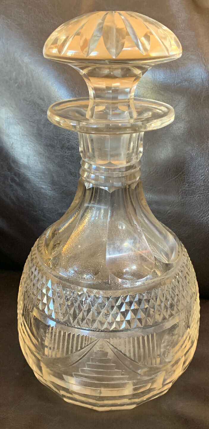 Vintage Heavy Crystal Decanter With Stopper Unique