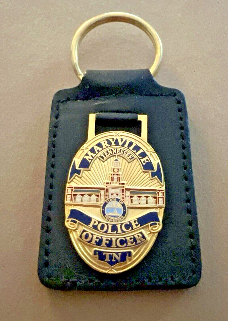 Vintage Maryville (TN) Police Department Officer Shield Leather Key Chain