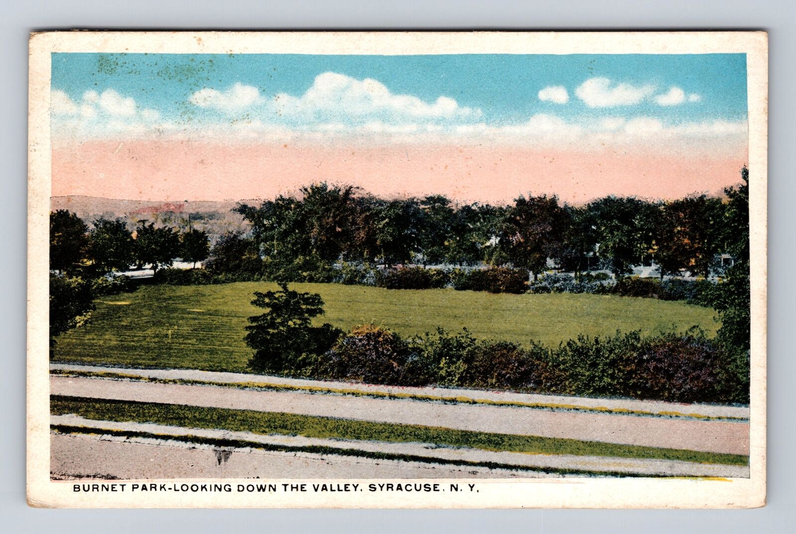Syracuse NY-New York, Burnet Park Looking Down The Valley, Vintage Postcard