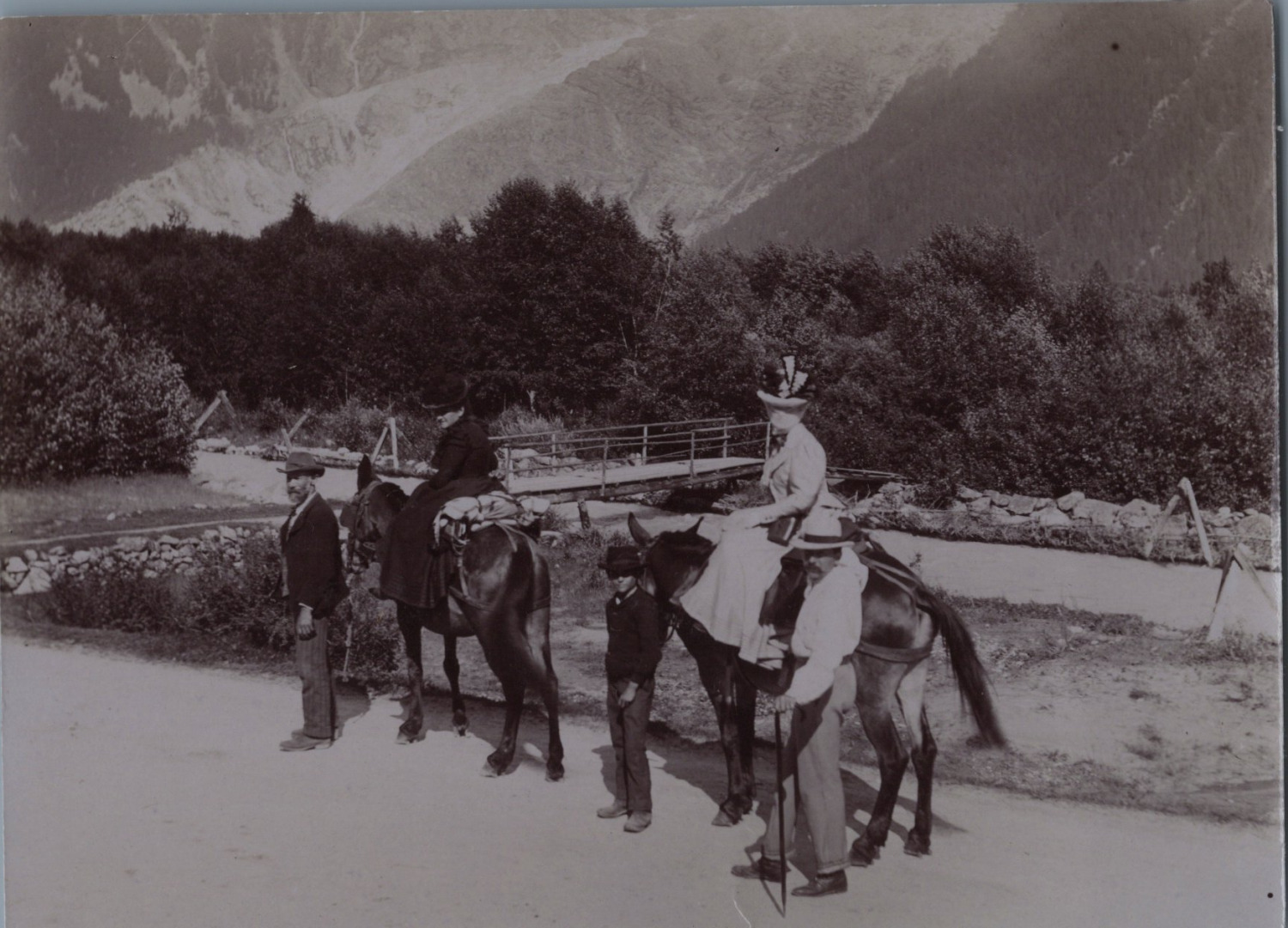 France, Chamonix, Tour of the Region on Horseback, Vintage Print, ca.1890 Print vi