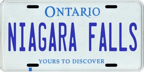 Niagara Falls Ontario Canada Aluminum License Plate