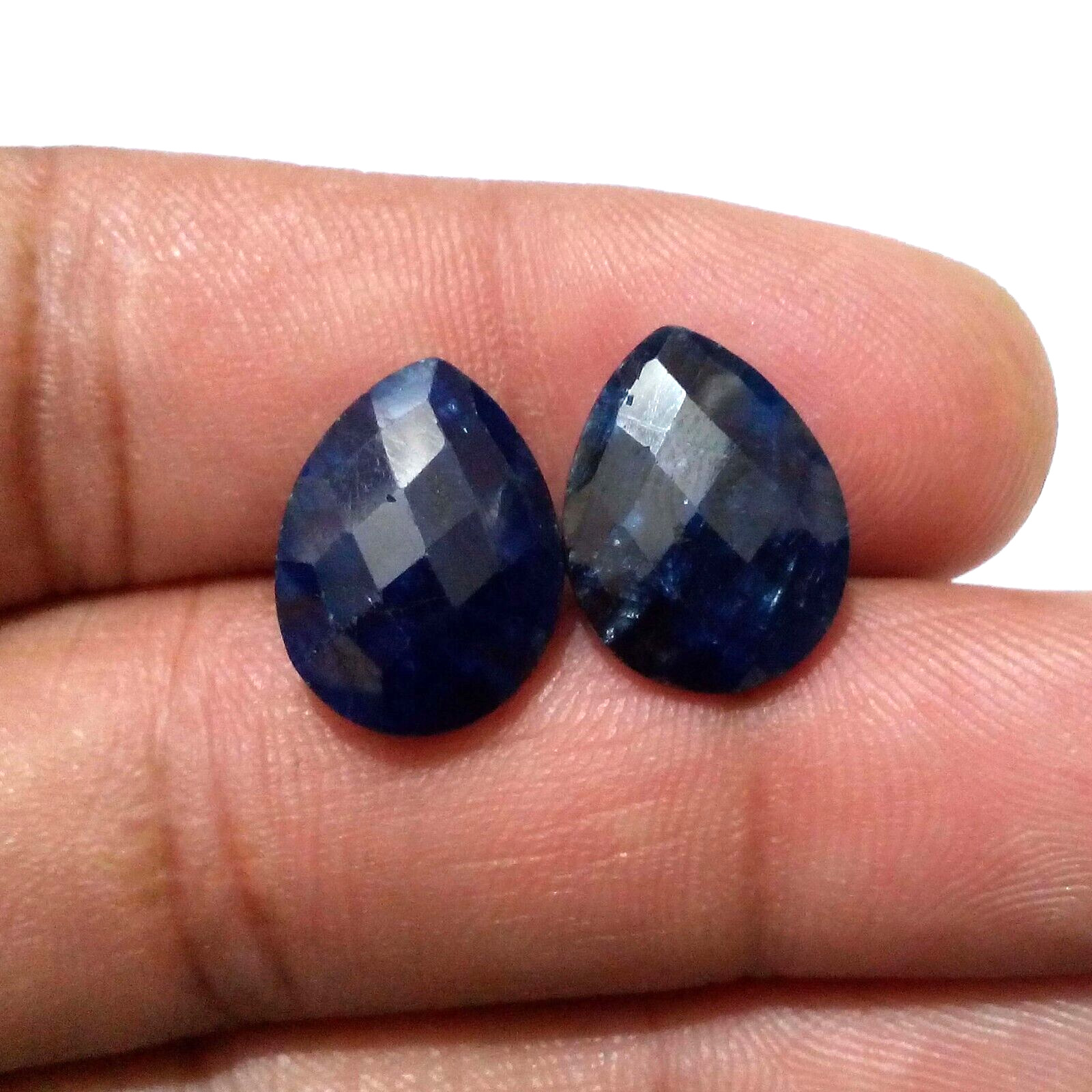 AA+ Excellent Blue Sapphire Pair Checker Pear 18.90 Crt Unique Loose Gemstone