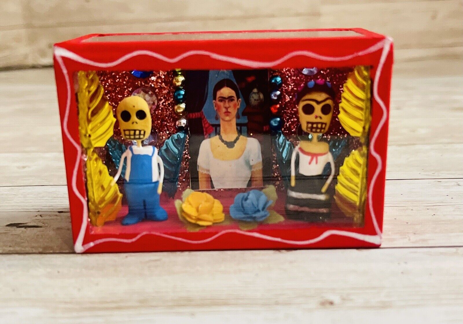 Nicho Mexicano De Catrinas Mexican Sugar Skulls Shadow Box Nicho Day Of Dead