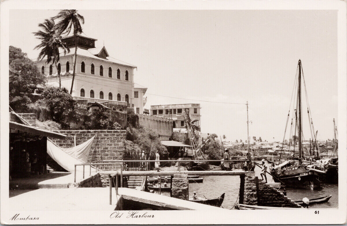 Mombasa Kenya Old Harbour c1965 Real Photo Postcard E89