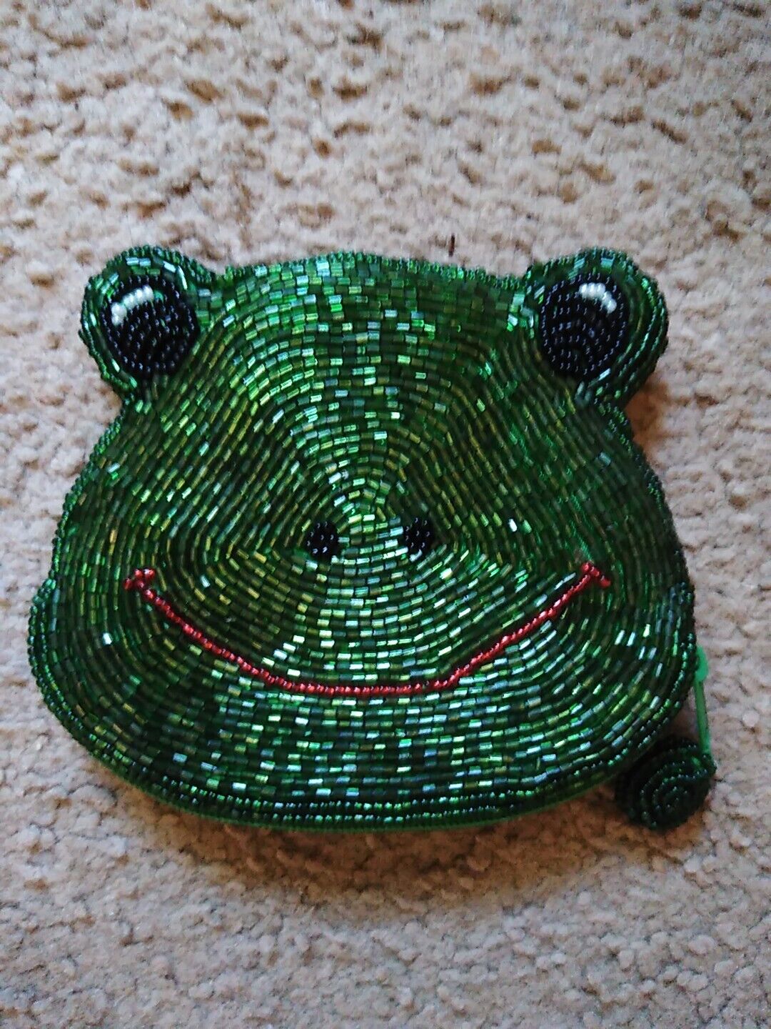 Authentic Native American Beaded Frog Coin Purse