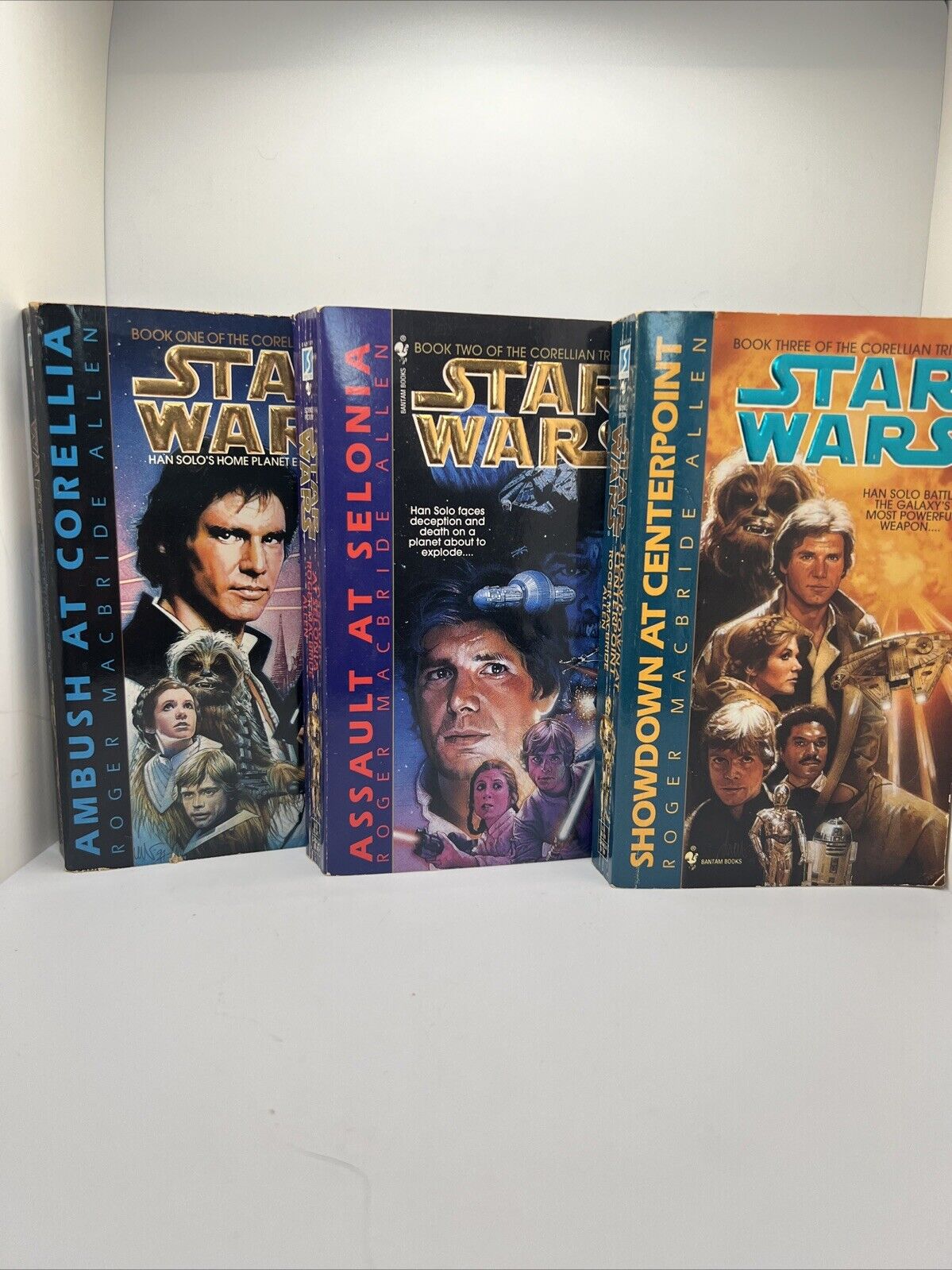 Vintage Star Wars Corellian Trilogy Book Set Roger MacBride Allen Han Solo EU
