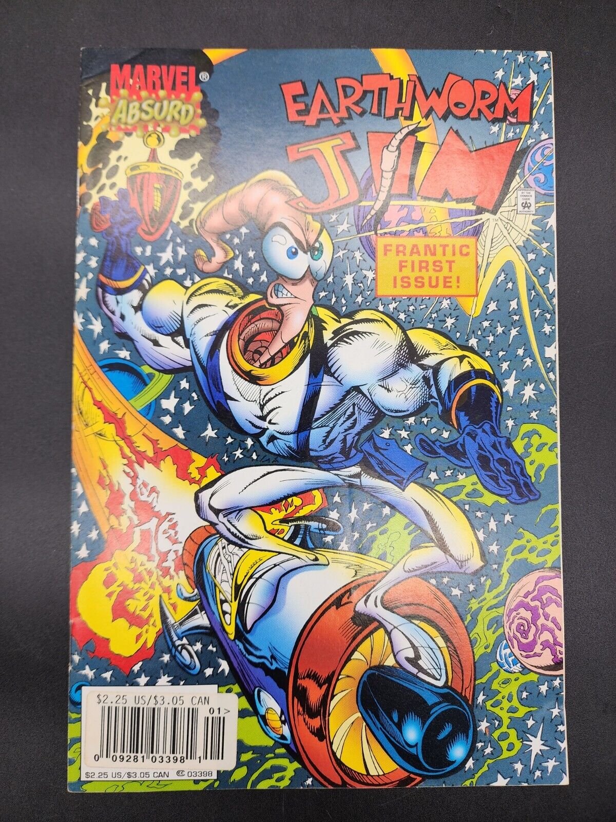 EARTHWORM JIM #1 Marvel Absurd Comics 1995 - Newsstand Edition
