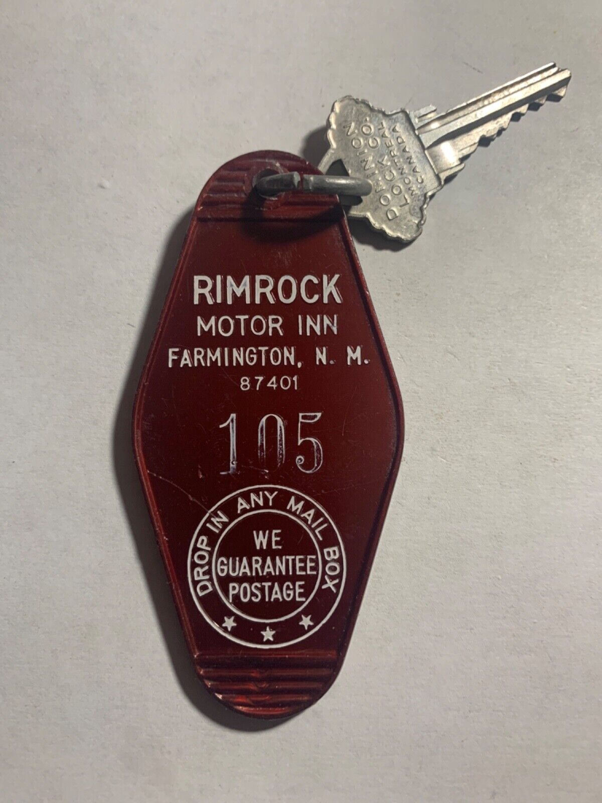Rimrock Motor Inn Hotel Motel Room Key Fob & Key Farmington New Mexico #105 RARE