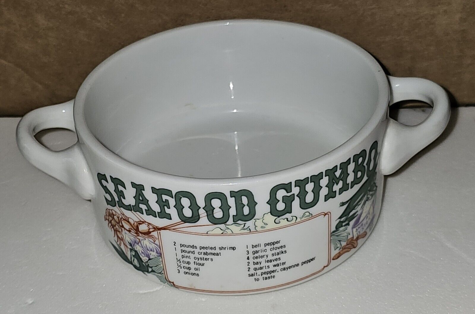 Ljungberg Collection 1978 Seafood Gumbo Recipe Soup Bowl With Handles