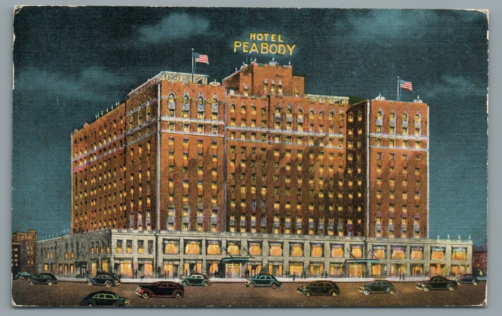 Hotel Peabody Memphis Tennessee Divided Back Linen Vintage Postcard c1947