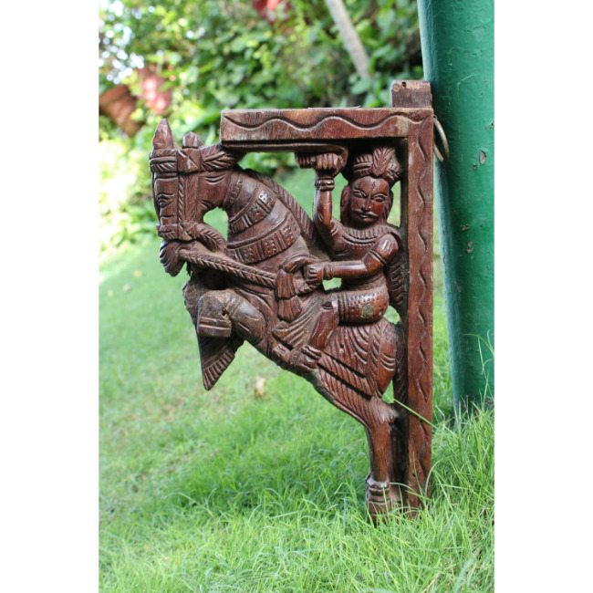 Antique Wooden Both side fine Carving Statue Home Decorative Traditional Statue 