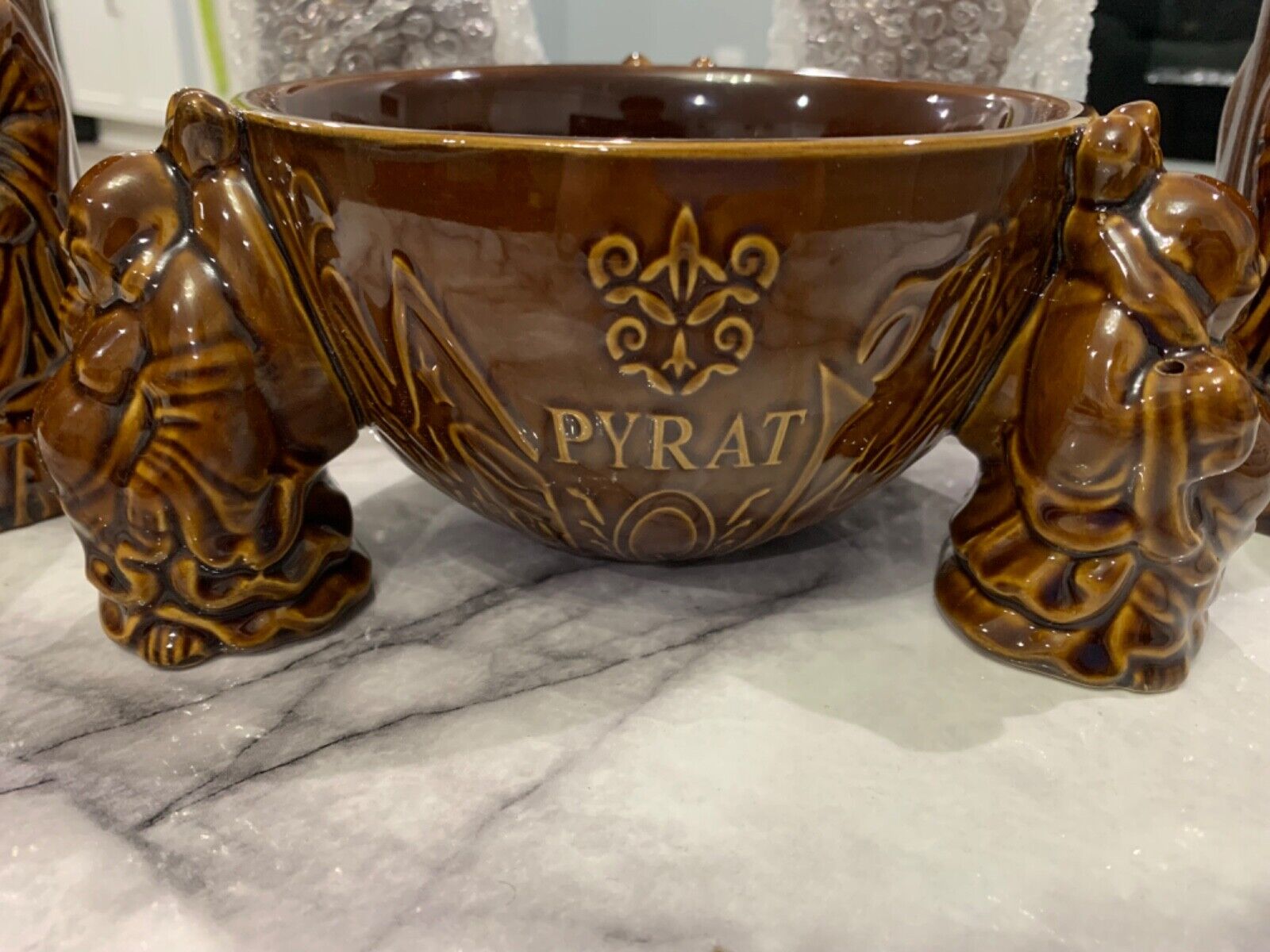 Unique Ceramic PYRAT 3 Buddha Tiki Bowl’s With Mugs Vintage New In Box