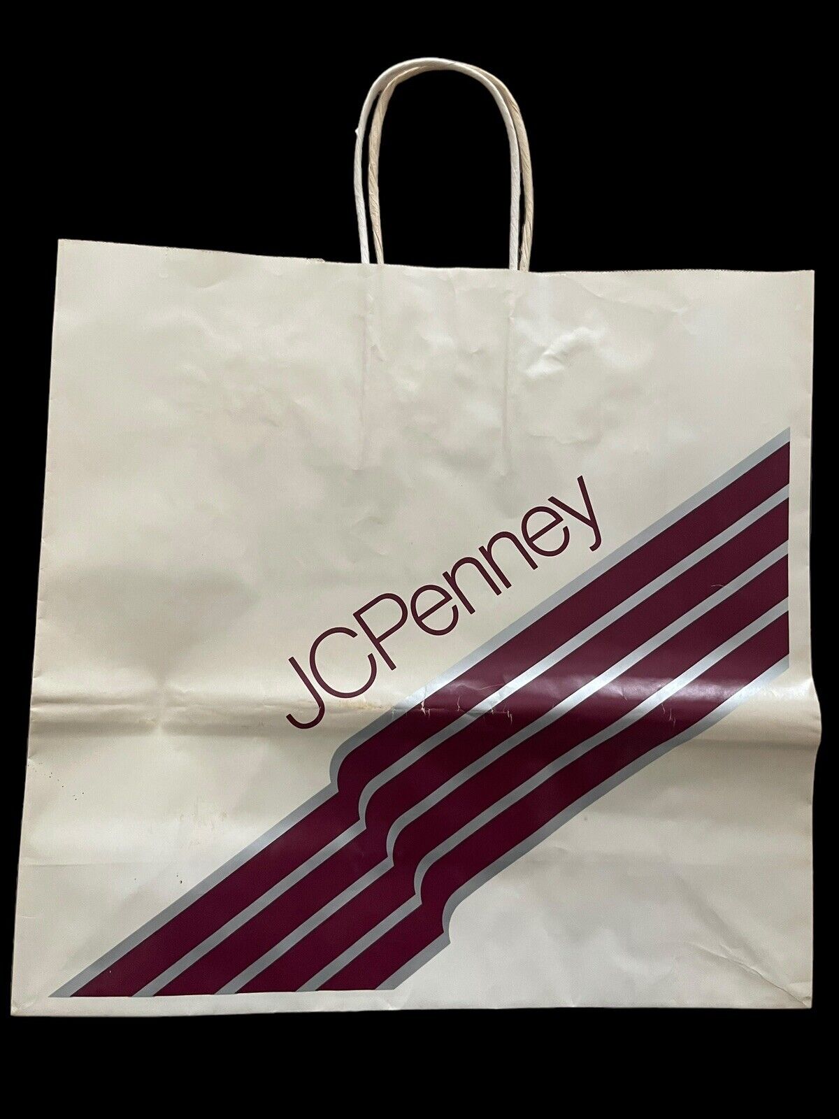 Vintage JC PENNEY Department Store Paper Double Handles Shopping Bag HTF 1990s