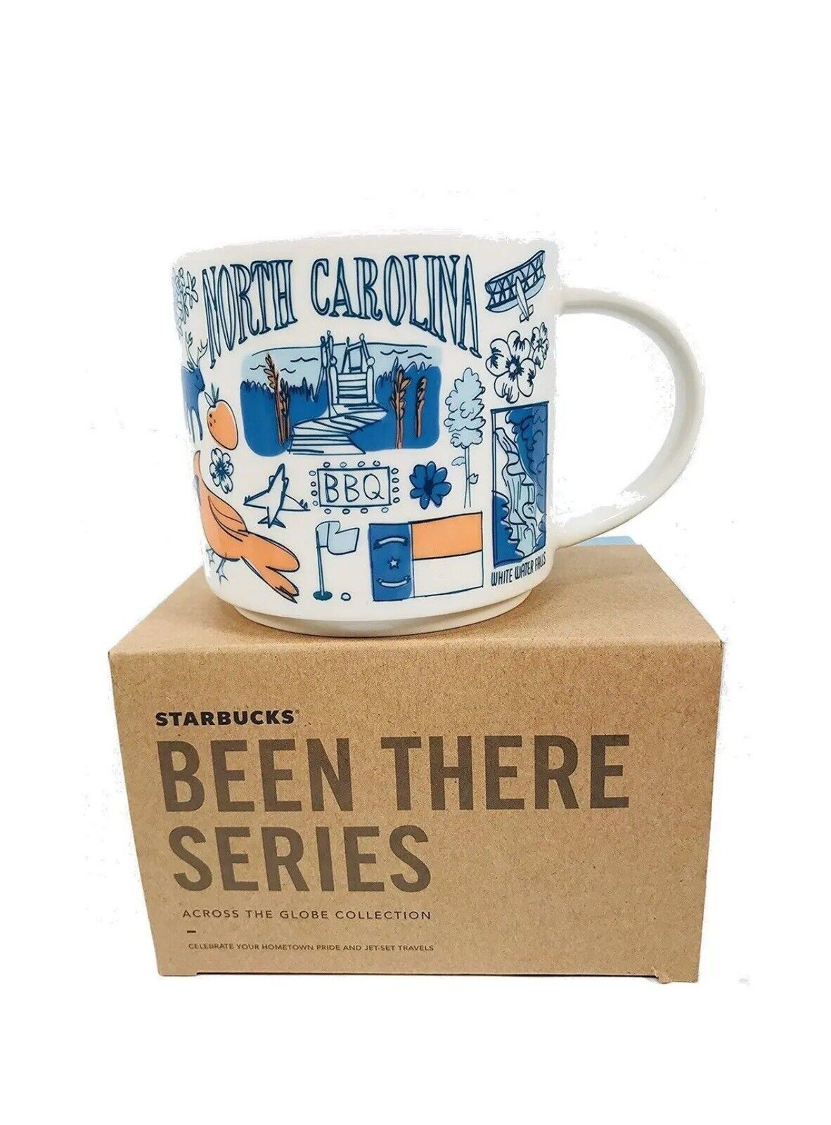STARBUCK'S BEEN THERE SERIES Coffee Mug ~ NORTH CAROLINA 14 Oz NEW WITH BOX