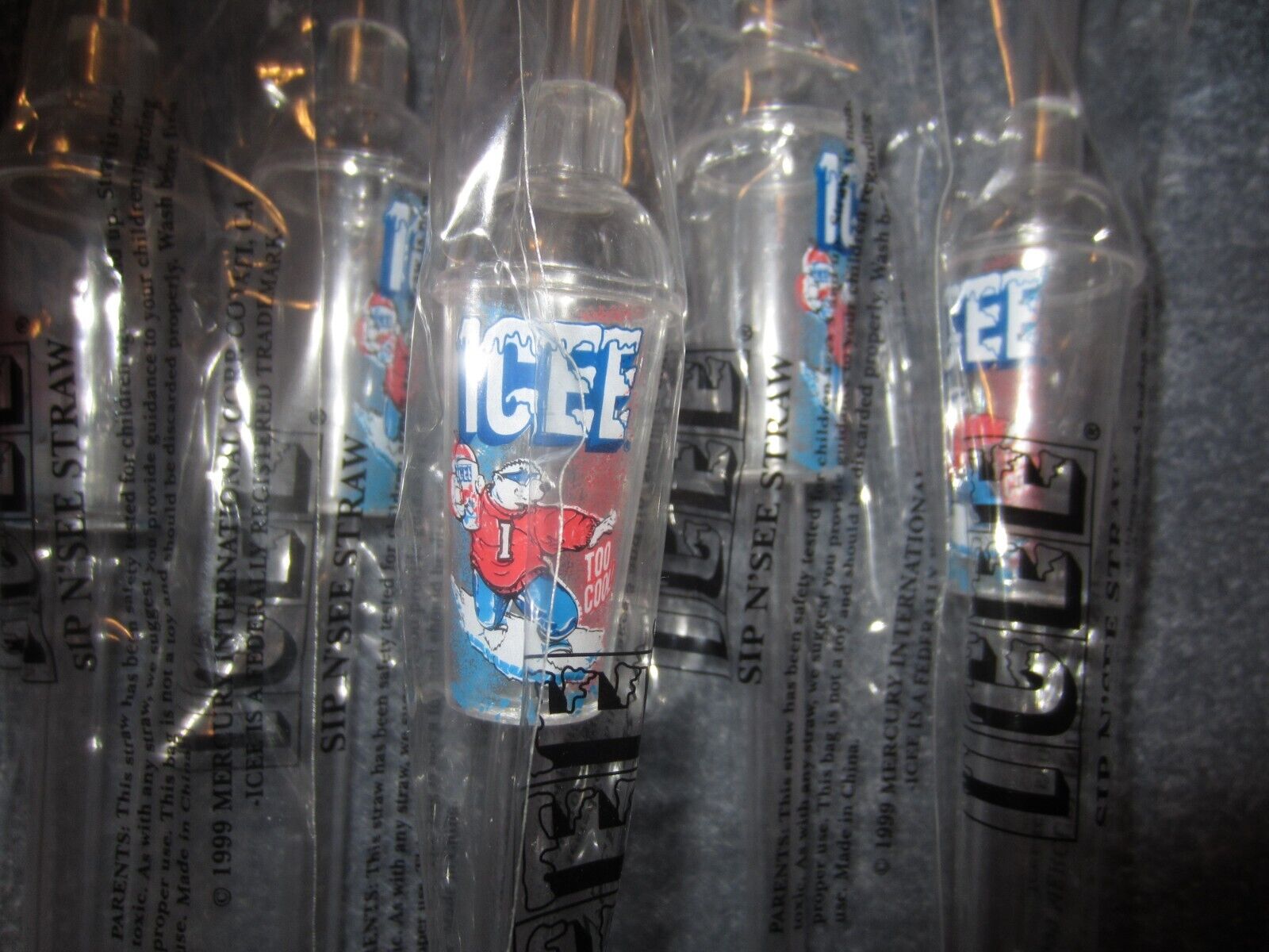 Set of Five ICEE Sip N See Straws New Each  Individually Sealed