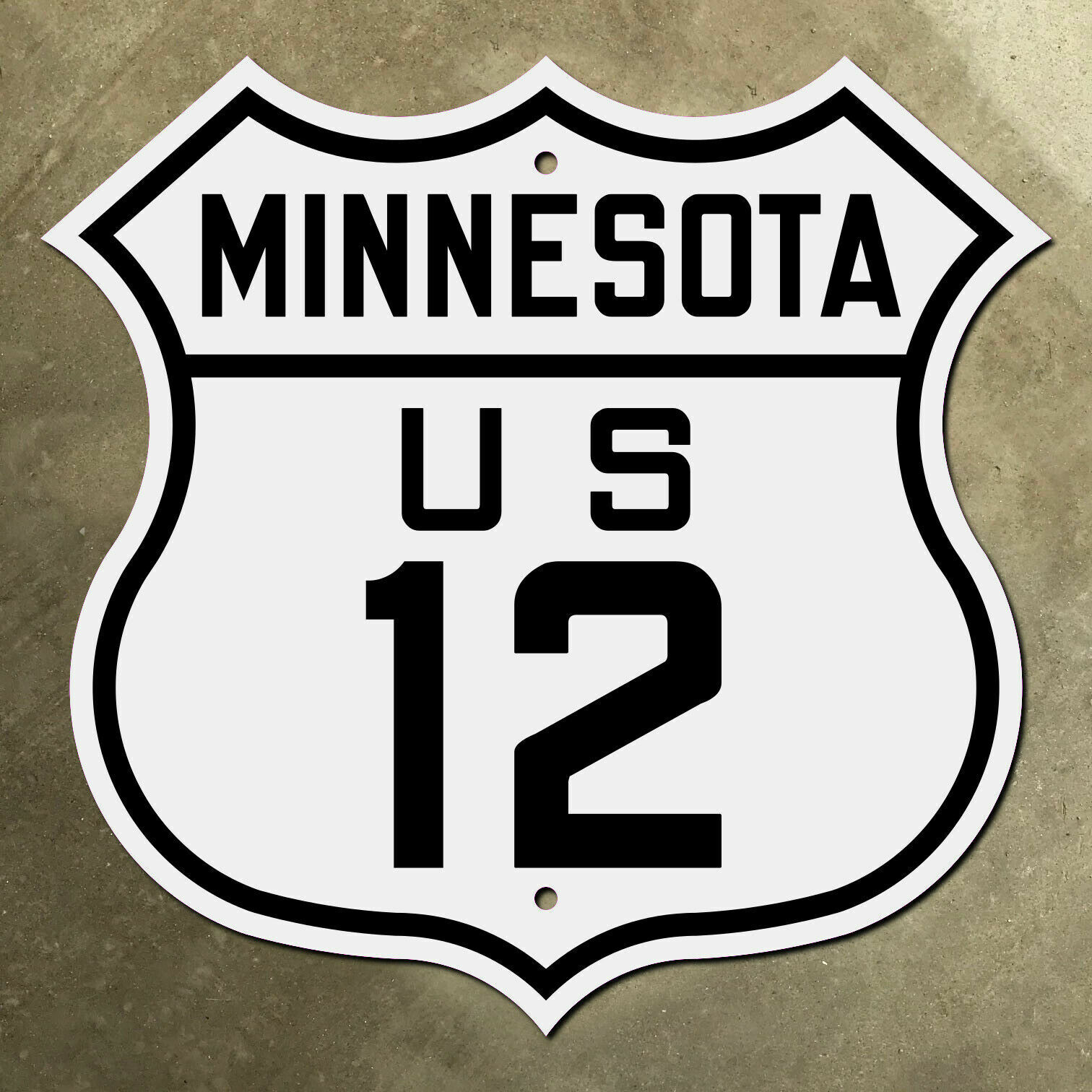 Minnesota Minneapolis St. Paul US route 12 highway marker road sign 1926 12x12