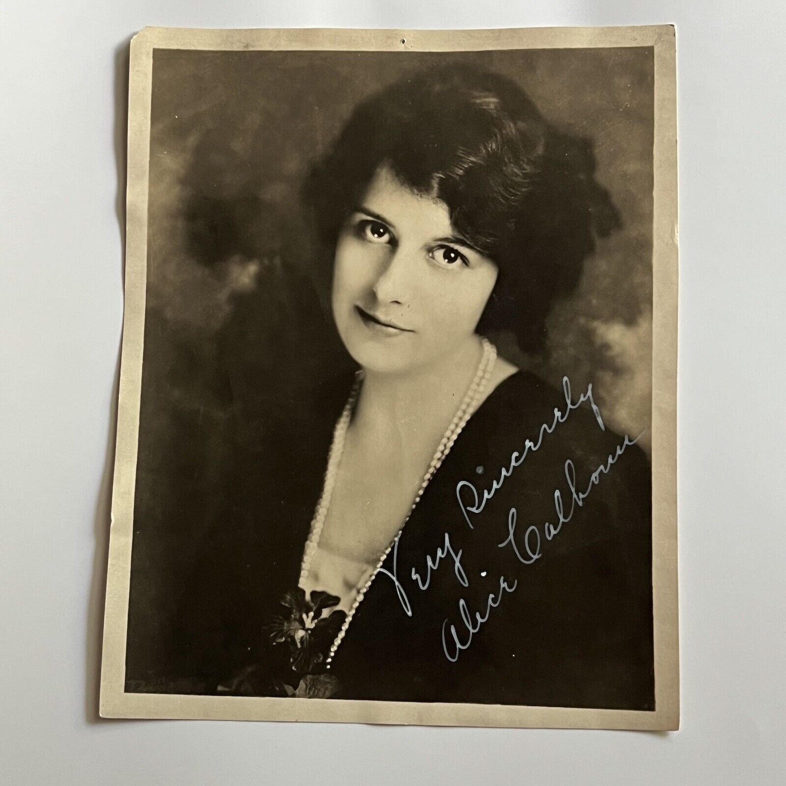 Antique B&W Press Photograph ID Alice Calhoun Silent Film Actress Autograph