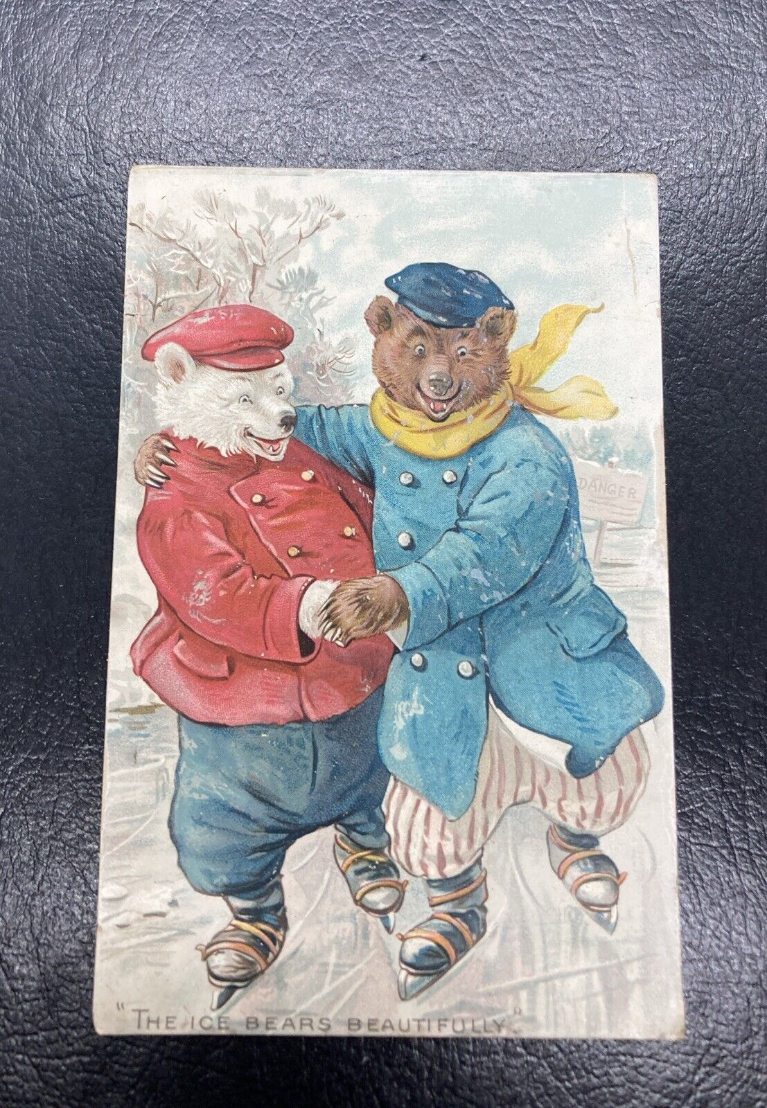 postcard The Ice Bears Beautiful Tuck's Stained As Is Unposted