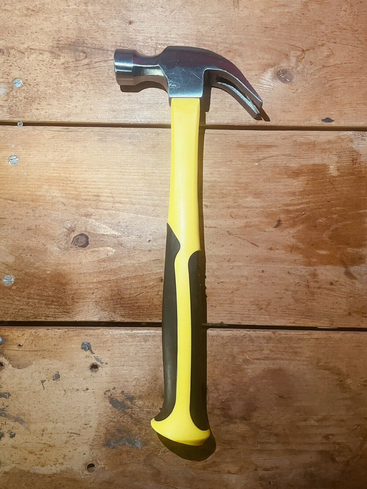 Stanley Claw Hammer Number 13” Yellow Black Rubber Grip Handle Great Condition