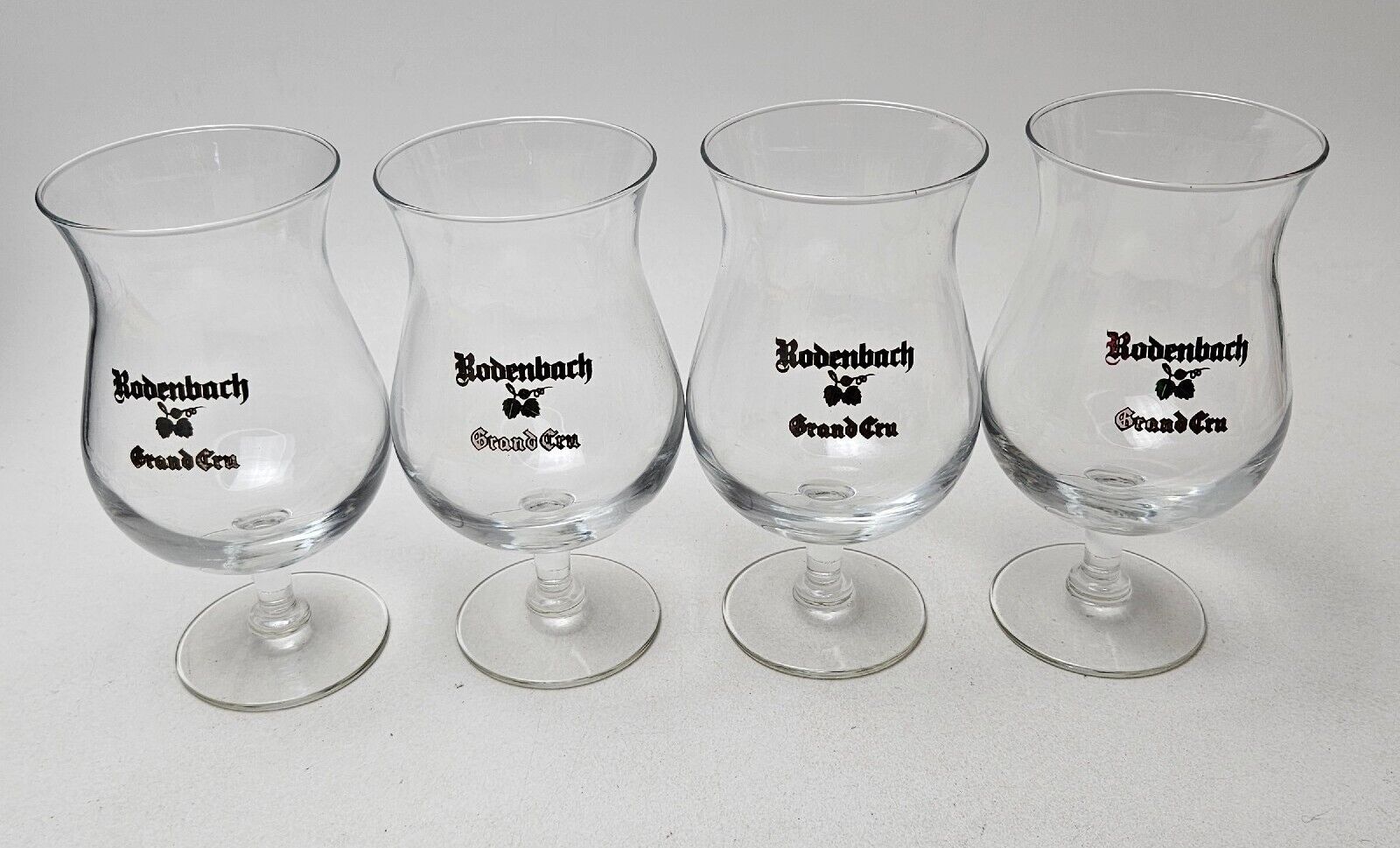 Vintage Durobor Rodenbach Beer Goblets Glasses Grand Crus Set of 4