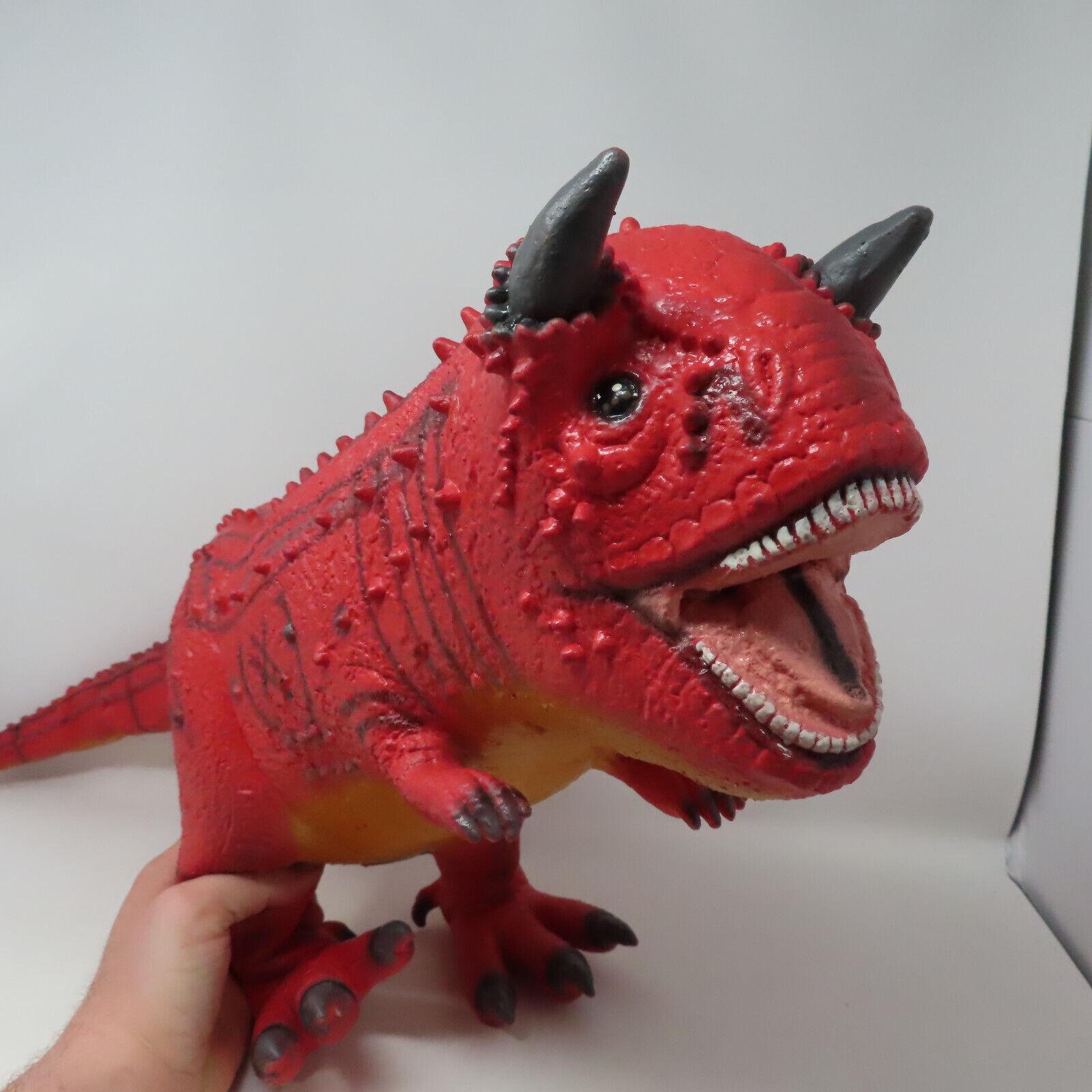 HUGE Carnotaurus Disney Dinoland Animal Kingdom Latex Rubber Red Dinosaur 36”